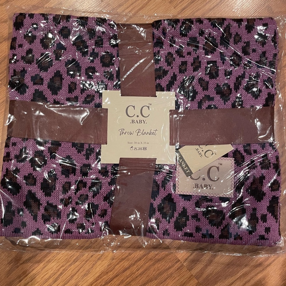 C.C Baby Purple and Black Leopard Blanket